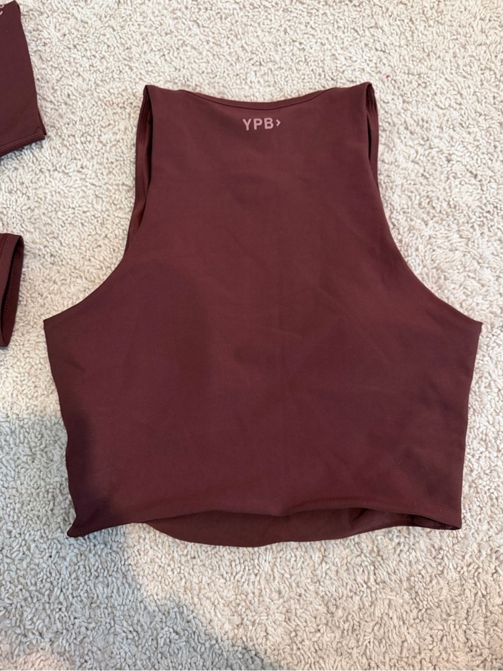 Abercrombie & Fitch Women's Rust Brown Henley Crop Tank & Leggings & Shorts Set - Picture 5 of 10